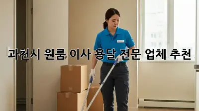 과천시 원룸 이사? 용달 전문 업체 추천!