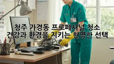 청주 가경동 프로페셔널 청소: 건강과 환경을 지키는 현명한 선택