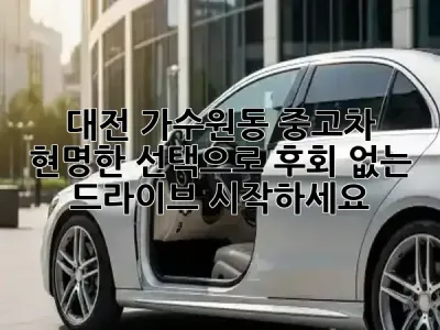 대전 가수원동 중고차, 현명한 선택으로 후회 없는 드라이브 시작하세요! 🚗✨