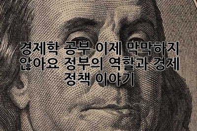 경제학 공부, 이제 막막하지 않아요! 정부의 역할과 경제 정책 이야기