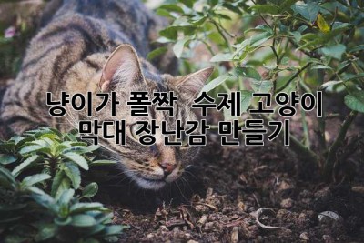 냥이가 폴짝!  수제 고양이 막대 장난감 만들기 ✨