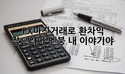 FX마진거래로 환차익 잡으려다 멘붕? 내 이야기야…😭