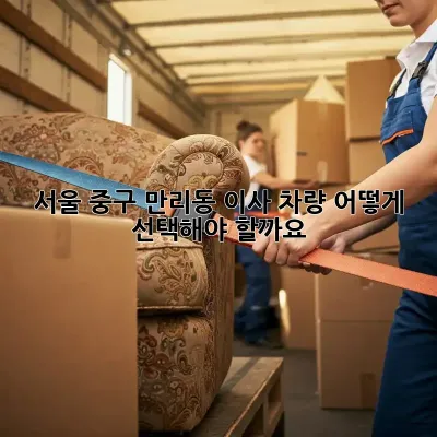 서울 중구 만리동 이사 차량, 어떻게 선택해야 할까요?