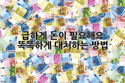 급하게 돈이 필요해요? 똑똑하게 대처하는 방법!