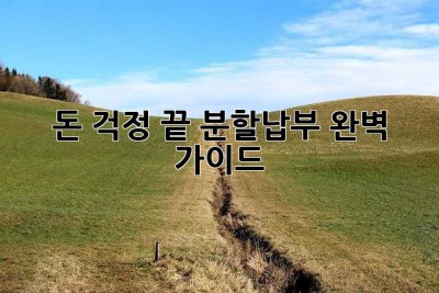 돈 걱정 끝! 분할납부 완벽 가이드