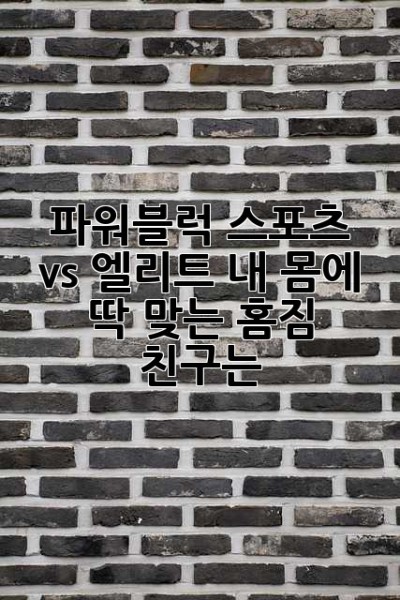 파워블럭 스포츠 vs 엘리트: 내 몸에 딱 맞는 홈짐 친구는?