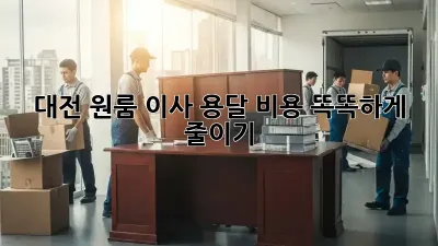 대전 원룸 이사, 용달 비용 똑똑하게 줄이기!