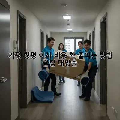 가평 청평 이사 비용 확 줄이는 방법! 꿀팁 대방출!