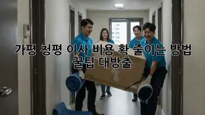가평 청평 이사 비용 확 줄이는 방법! 꿀팁 대방출!