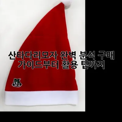 산타다리모자 완벽 분석: 구매 가이드부터 활용 팁까지