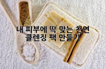 내 피부에 딱! 맞는 천연 클렌징 팩 만들기🌿