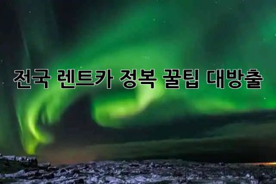 전국 렌트카 정복! 꿀팁 대방출 🚗💨