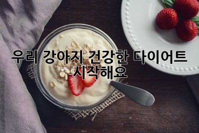 우리 강아지, 건강한 다이어트 시작해요!