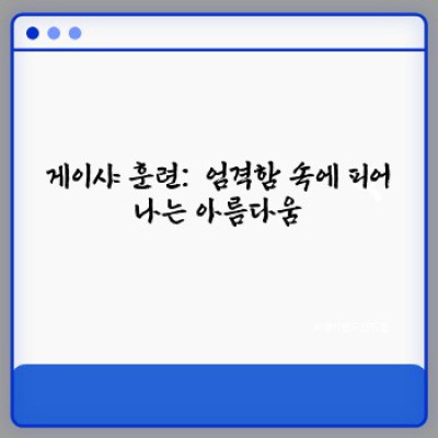 게이샤: 예술과 전통의 미묘한 조화