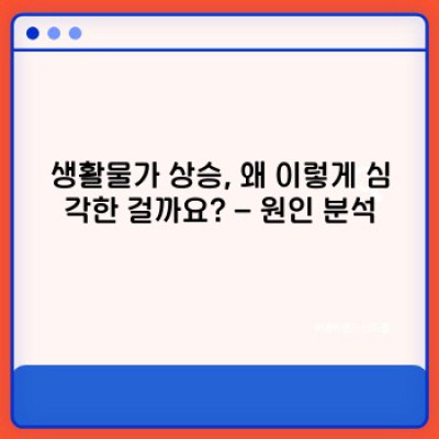 생활물가상승 핵심 포인트 요약: 원인, 영향, 대처법 완벽 가이드